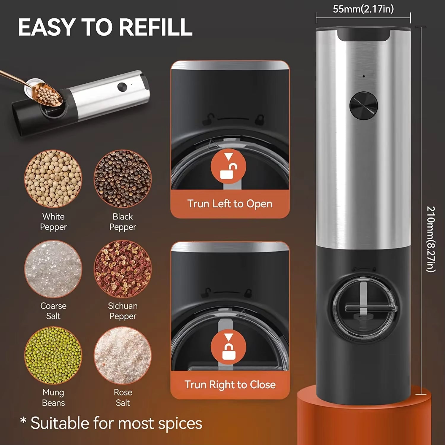 CoFlavet Electric Salt And Pepper Grinder