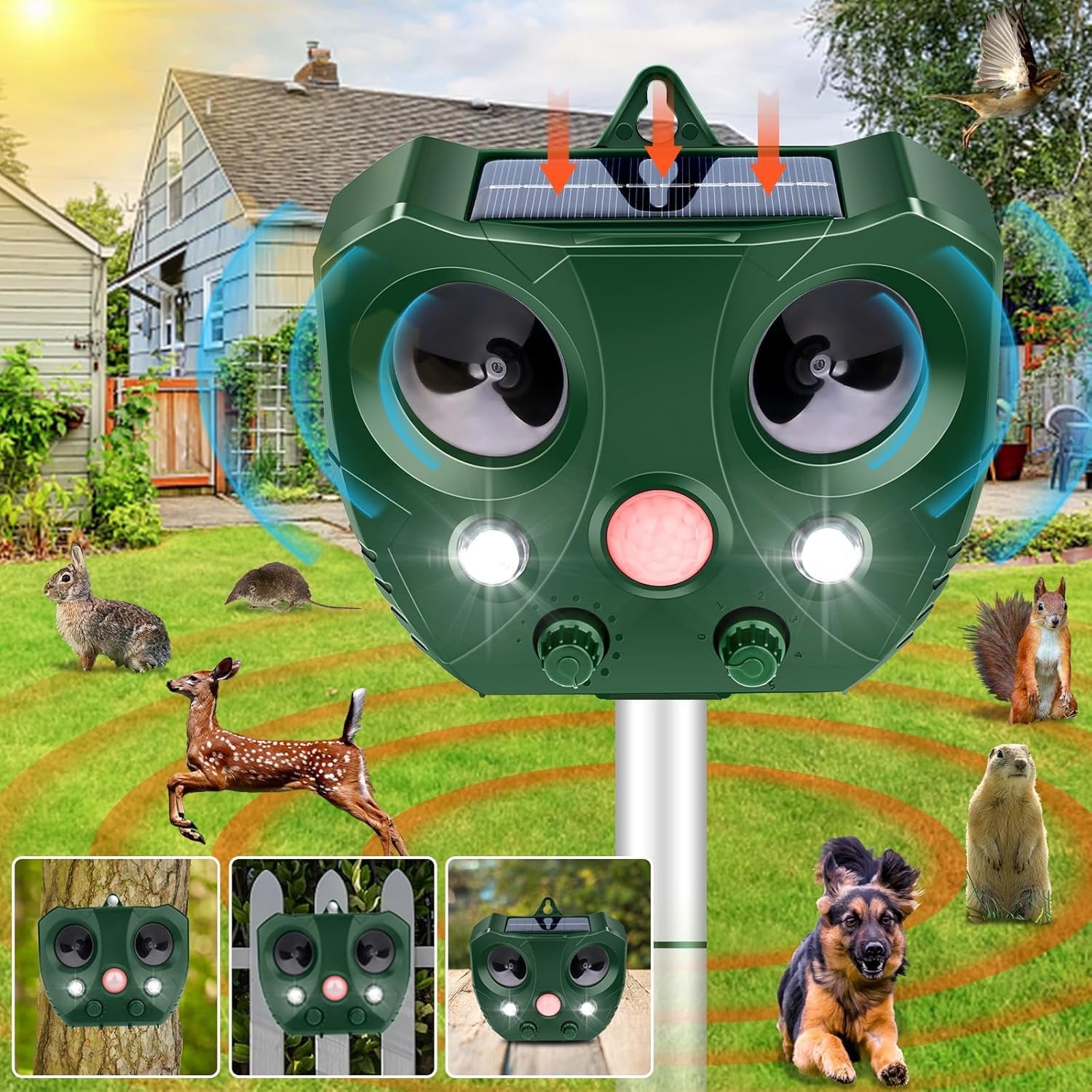 Guardixim Ultrasonic Fox Repeller with Motion Sensor