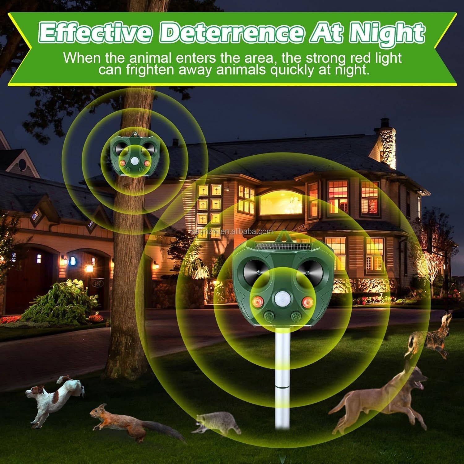 Guardixim Ultrasonic Fox Repeller with Motion Sensor