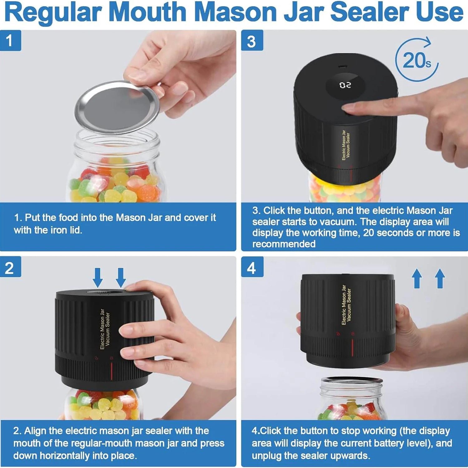 JarVacier Mason Jar Vacuum Sealer