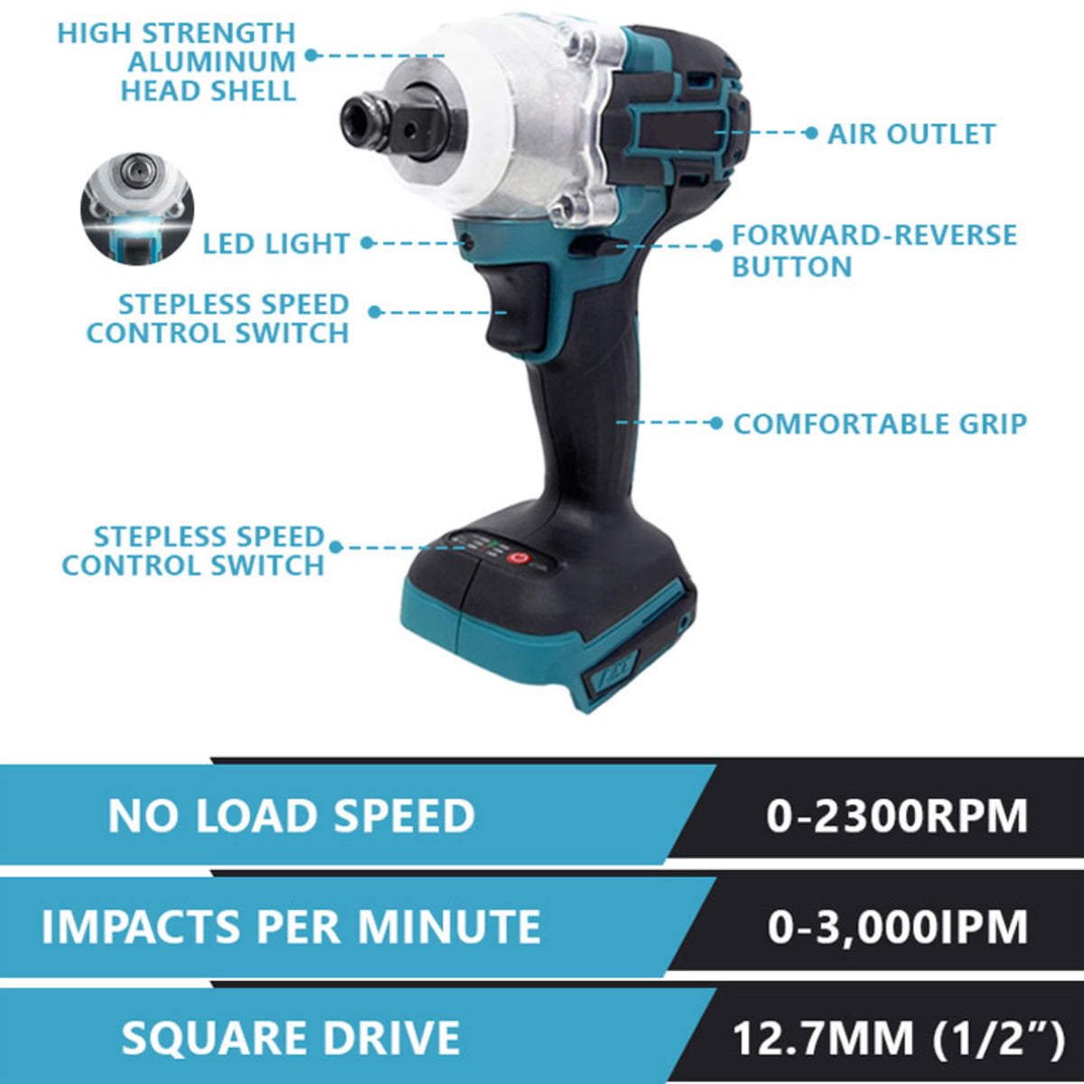 TorquekX Cordless Impact Wrench